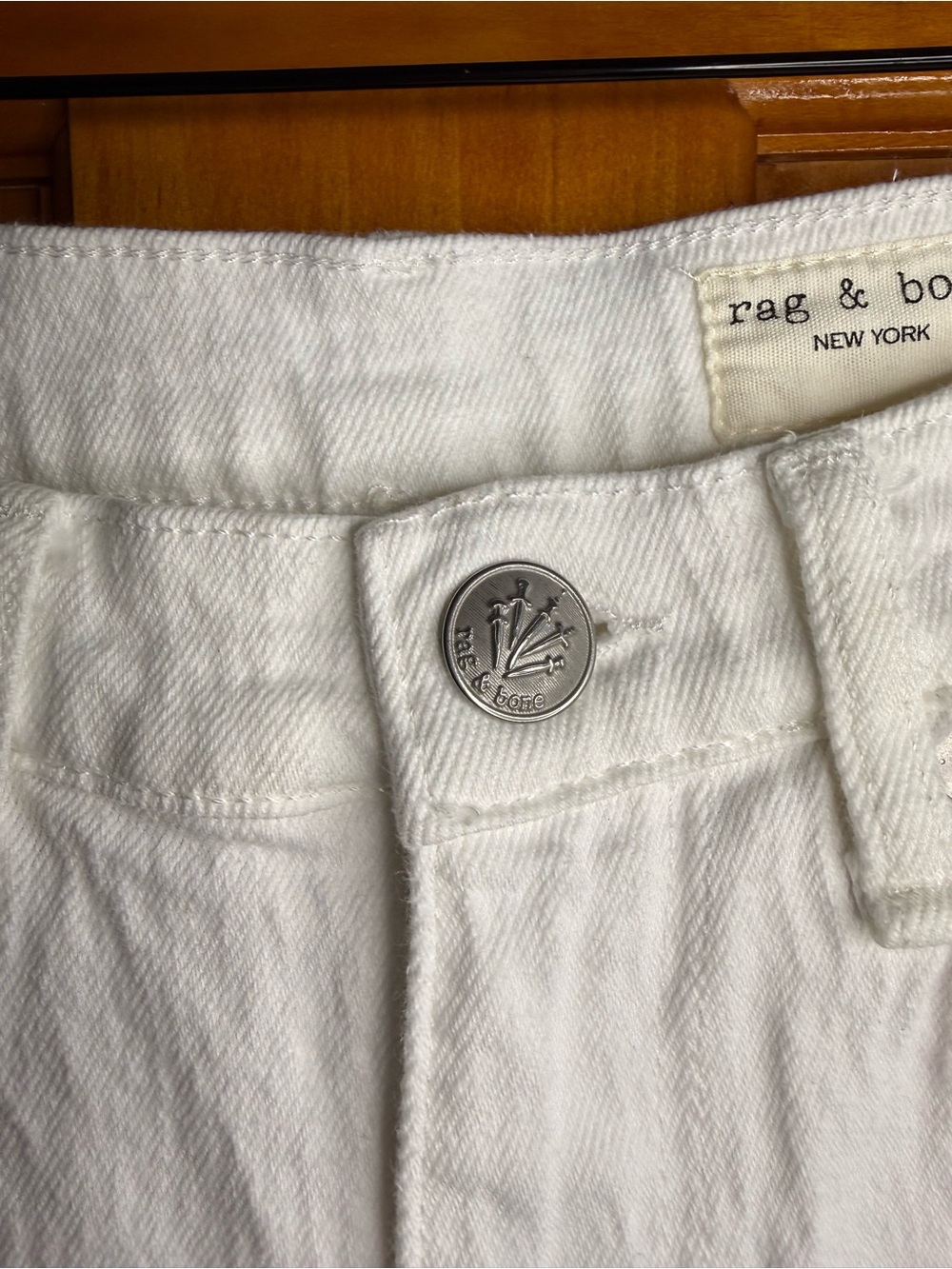 rag & bone Harlow Mid-Rise Straight Jeans  Optic White Womens Size 26 - Picture 8 of 10